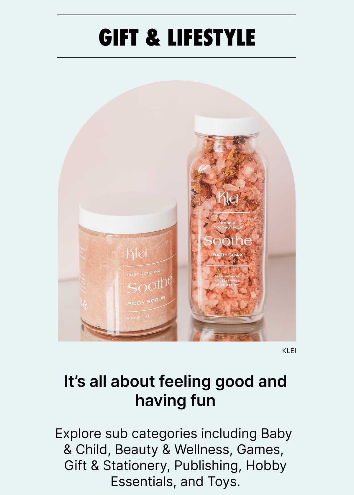 Snippet of marketing email highlighting Gift & Lifestyle