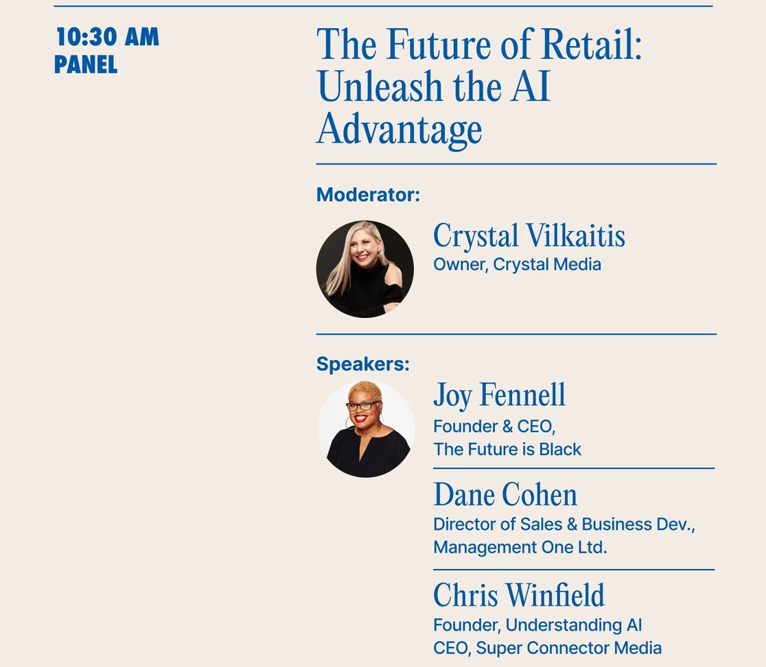 Sunday August 13 first talk The Future of Retail Unleash the AI Advantage