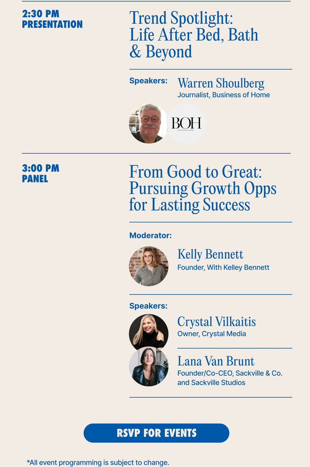 Sunday August 13 Third and Fourth talk Trend Spotlight & From Good to Great