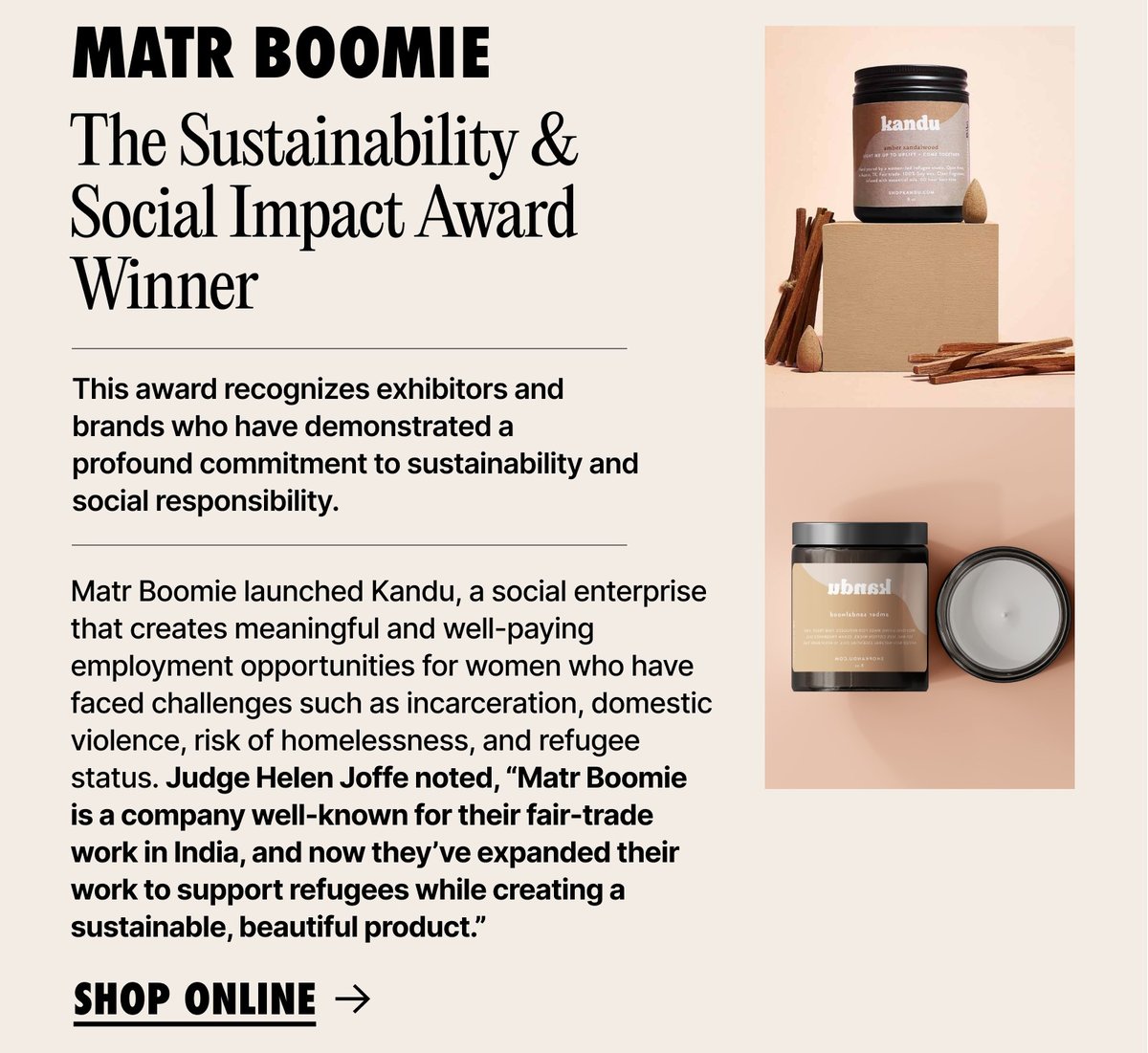 The Sustainability & Social Impact Award Winner: Matr Boomie
