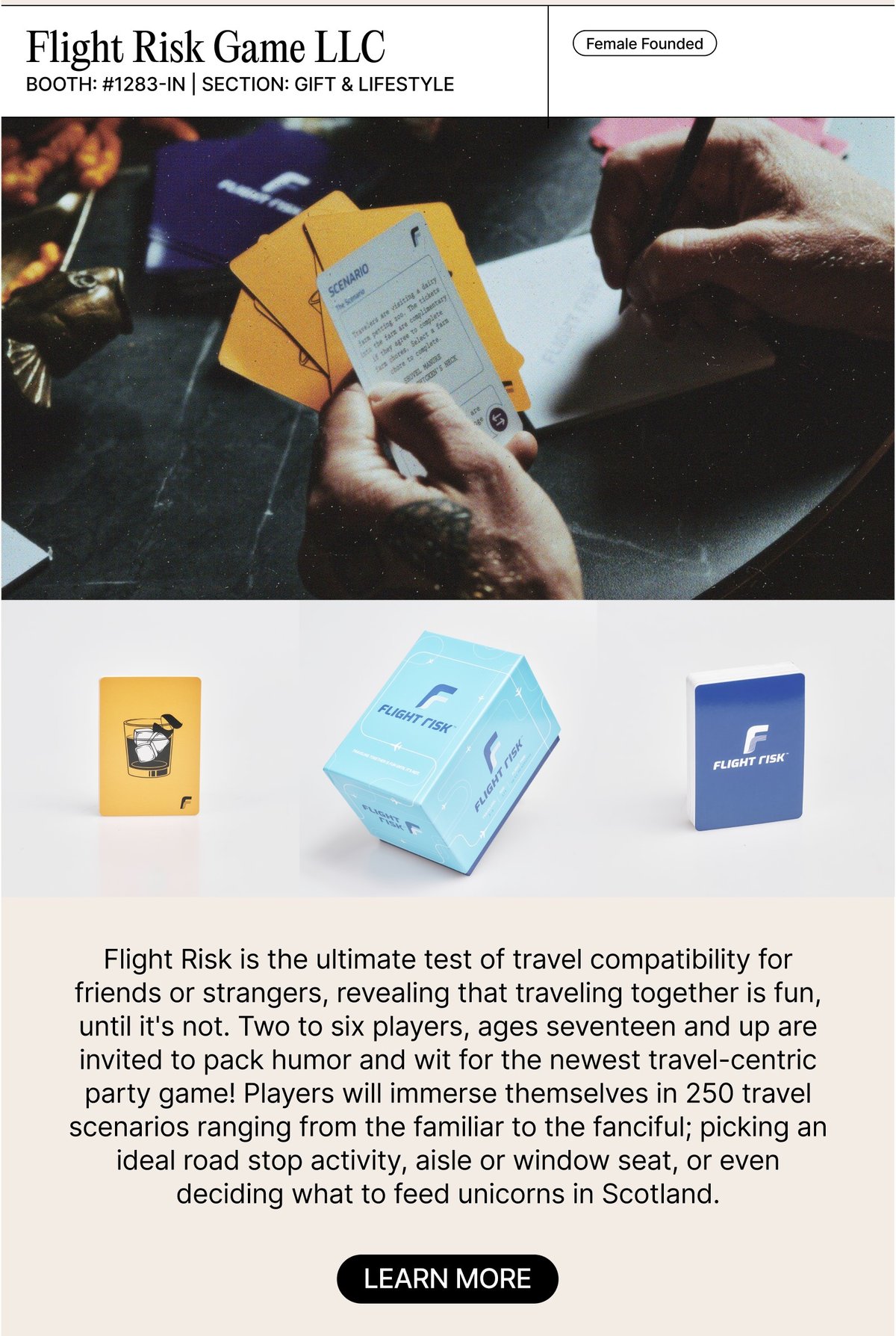 Flight Risk Game LLC, a NY NOW exhibitor